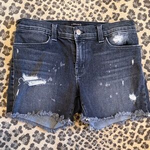 J Brand Women's Dark Distressed Jean Shorts